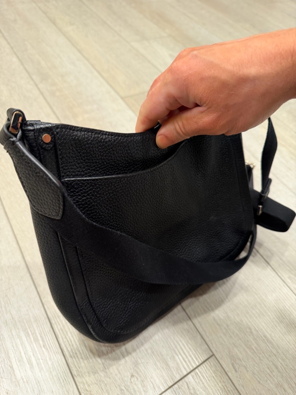 Kate Spade Black Pebbled Leather Crossbody Bag Adjustable Strap - Picture 12 of 13
